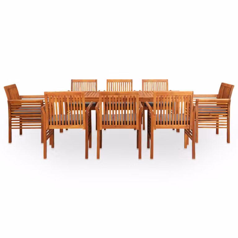 set da pranzo da giardino 9 pezzi con cuscini in legno massiccio di acacia