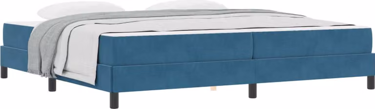 Letto a molle con materasso Blu Scuro 200 x 200 cm Tessuto