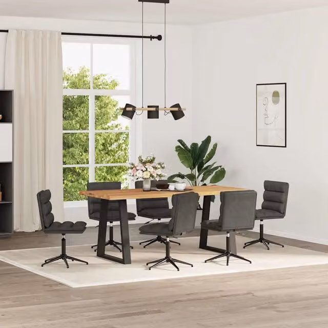 Sedie da Pranzo 6 pz Nere in Similpelle 3315708