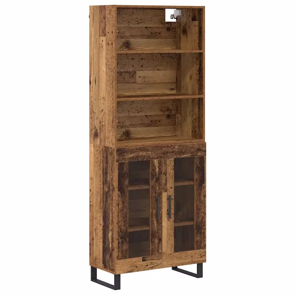 Credenza Buffet Armadio da Cucina e Soggiorno vidaXL in Legno e Metallo, Colore Marrone, L: 69,5 cm, P: 34 cm, H: 180 cm – 2