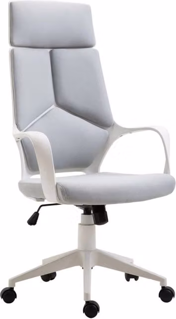 Poltrona da Ufficio Presidenziale Xylo in Tessuto Grigio con Funzione Dondolo, L/P/H: 63 x 63 x 117-127 cm
