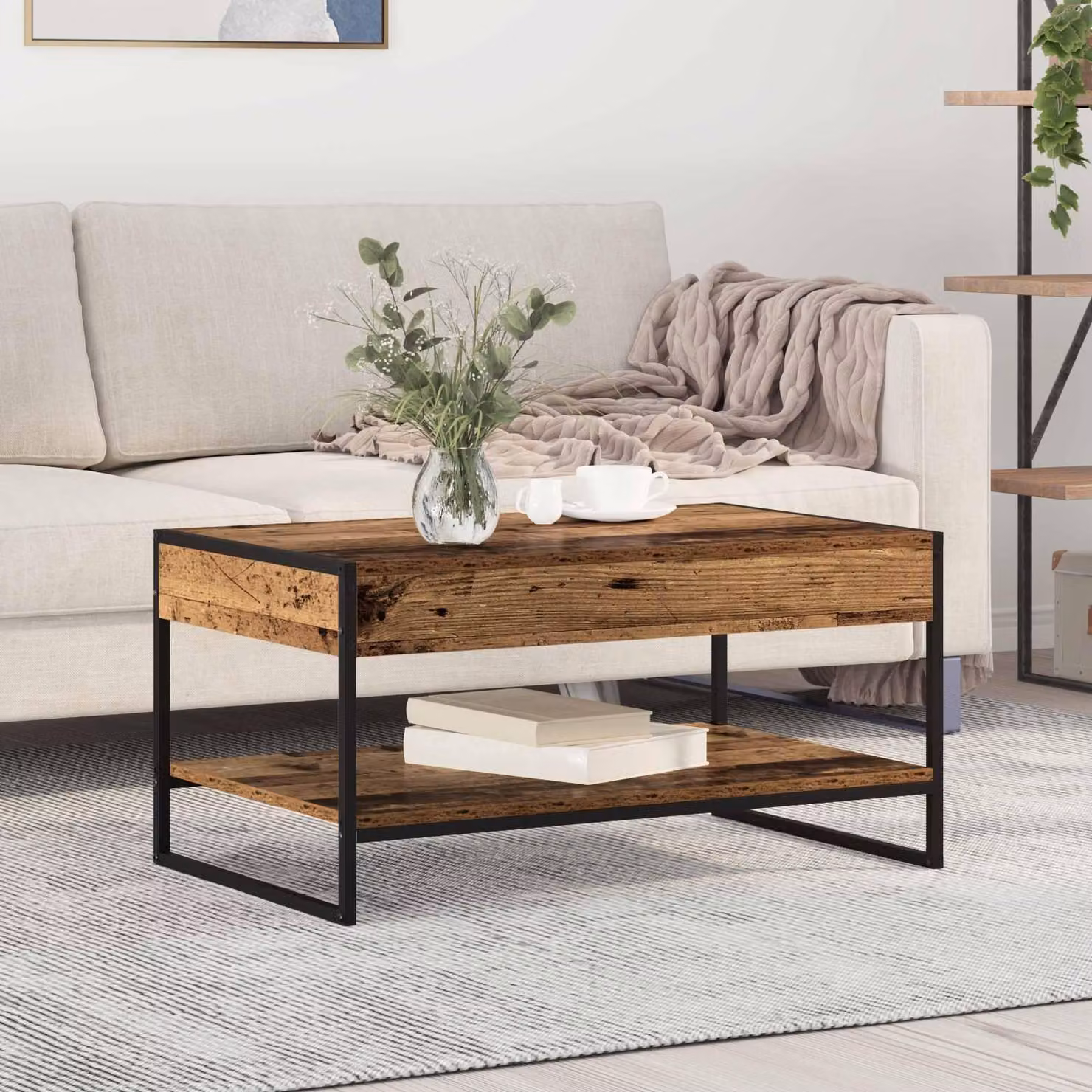 Maison Exclusive - Tavolino in legno antico 80 x 50 x 40 cm Materiale ligneo