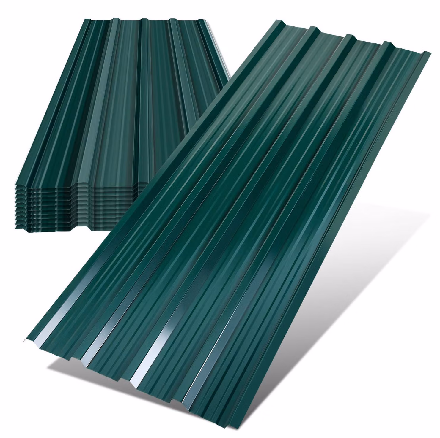 Ikodm, 12 fogli di lamiera profilata a onda, dimensioni 129 x 46 cm, acciaio zincato, colore verde. Pannelli per tetti, pensiline, capannoni da giardino
