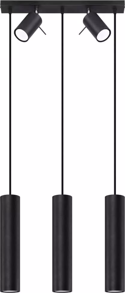 Lampada a sospensione RING 3 nero 5xGU10 10W acciaio 100x5x45cm Sollux Lighting