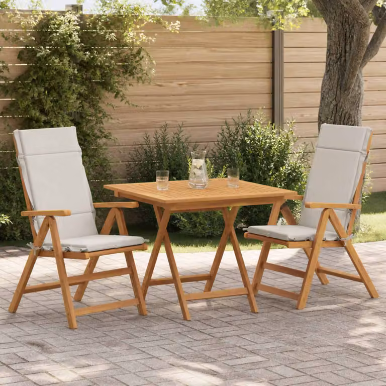 Set di 2 cuscini per sedia alta vidaXL GEMERT in poliestere bianco con rivestimento rimovibile e imbottitura in schiuma