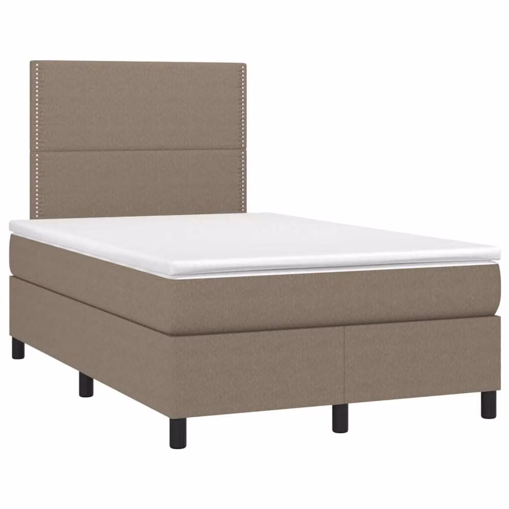Maison Exclusive - Letto boxspring con materasso e LED Taupe 120x190 cm Tessuto