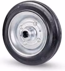 Ruota industriale girevole Avo Valsecchi senza supporto, zincata e nera, 125x37,5 mm