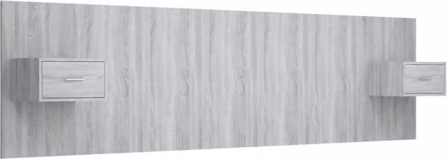 Testiera | Testata Letto con Comodini in Legno Multistrato Grigio Sonoma