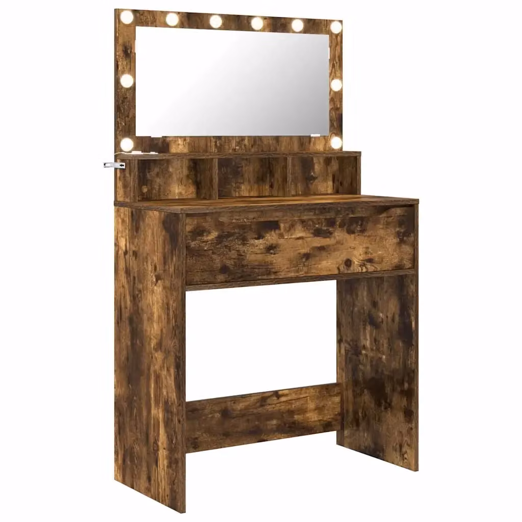 vidaXL Tavolo da Trucco Moderno in Legno Rovere Marrone per Camera da Letto – 2
