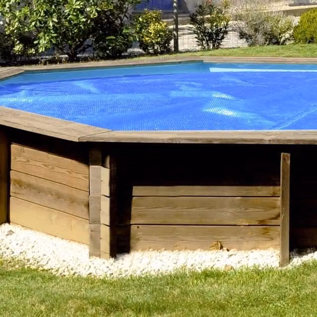 Copertura Isotermica a bolle BWT 280 gr/m² per piscine in legno BWT my POOL - Copertura Isotermica A Bolle Bwt 280 Gr/m² Per Piscine In Legno Bwt My Pool Modelli Tropic, Weva E Odyssea +840 Ottagonali - 7,89 X 4,35 M Dimensione piscina: 4.59 X 3.09 m