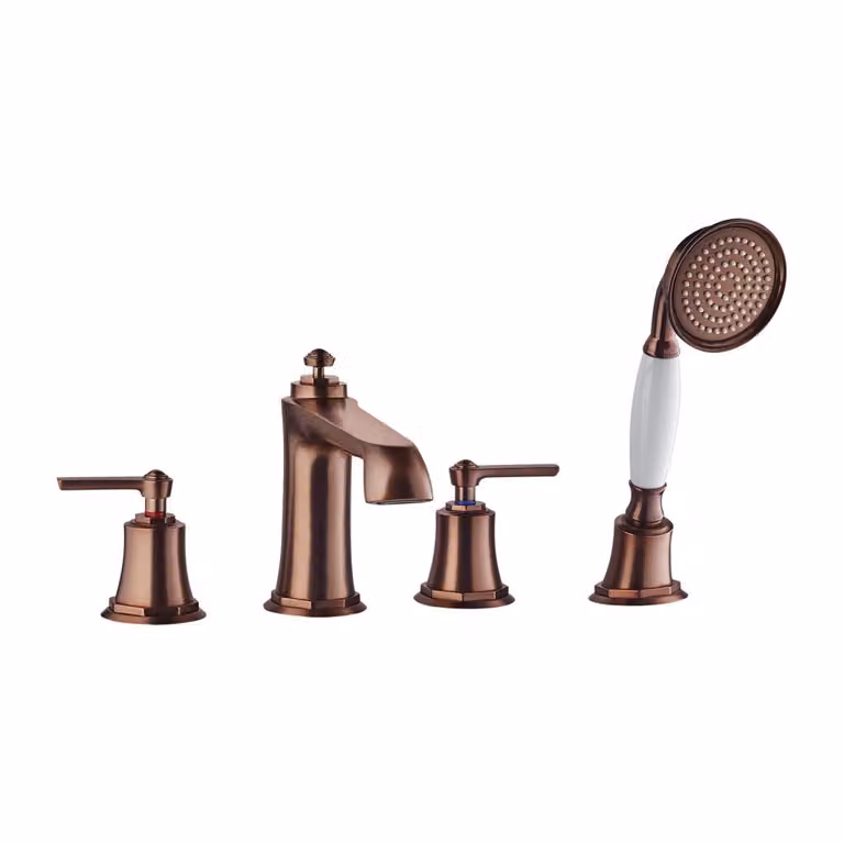 Nostalgia retrò, miscelatore da bagno, ARMANCE 4 pezzi in rame bronzo antico, miscelatore da bagno
