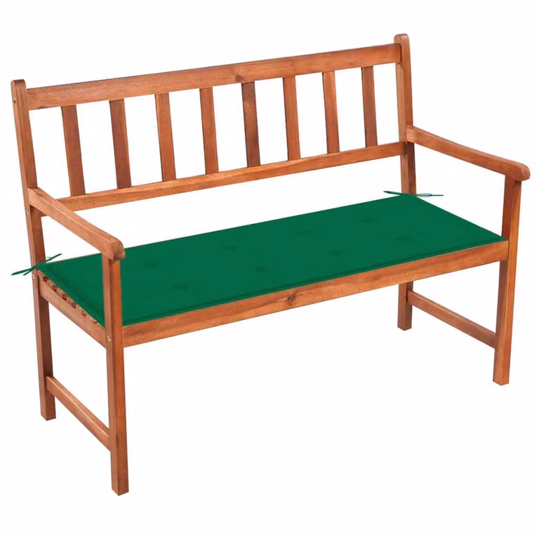 Panca da Giardino con Cuscino 120 cm in Massello di Acacia