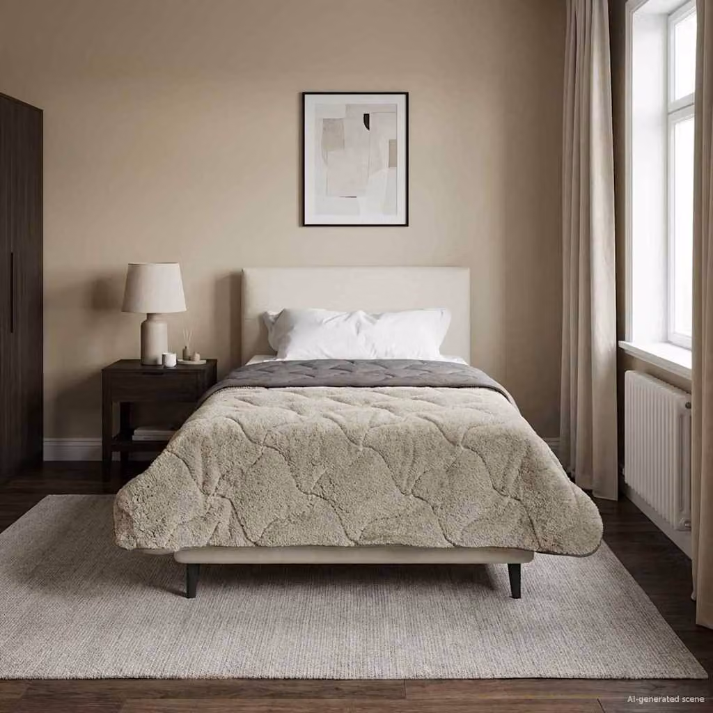Piumino estivo reversibile in microfibra traspirante vidaXL, disponibile in grigio o beige, L 135 x P 220 cm