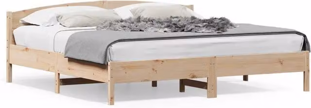 Letto matrimoniale | Letto per adulti | Giroletto senza Materasso 180x200 cm in Legno Massello di Pino