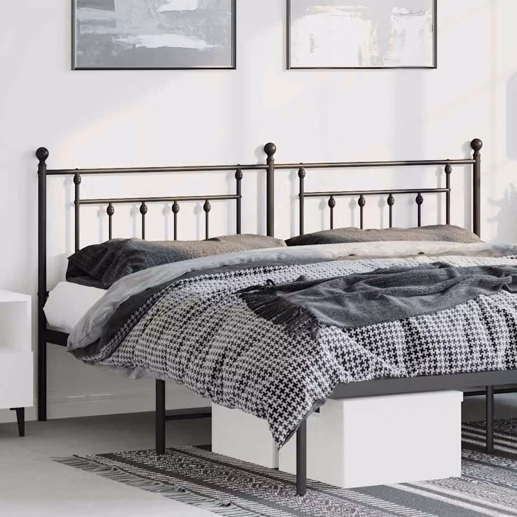 Testiera di ricambio vidaXL in metallo nero laccato per letto 180x200 cm