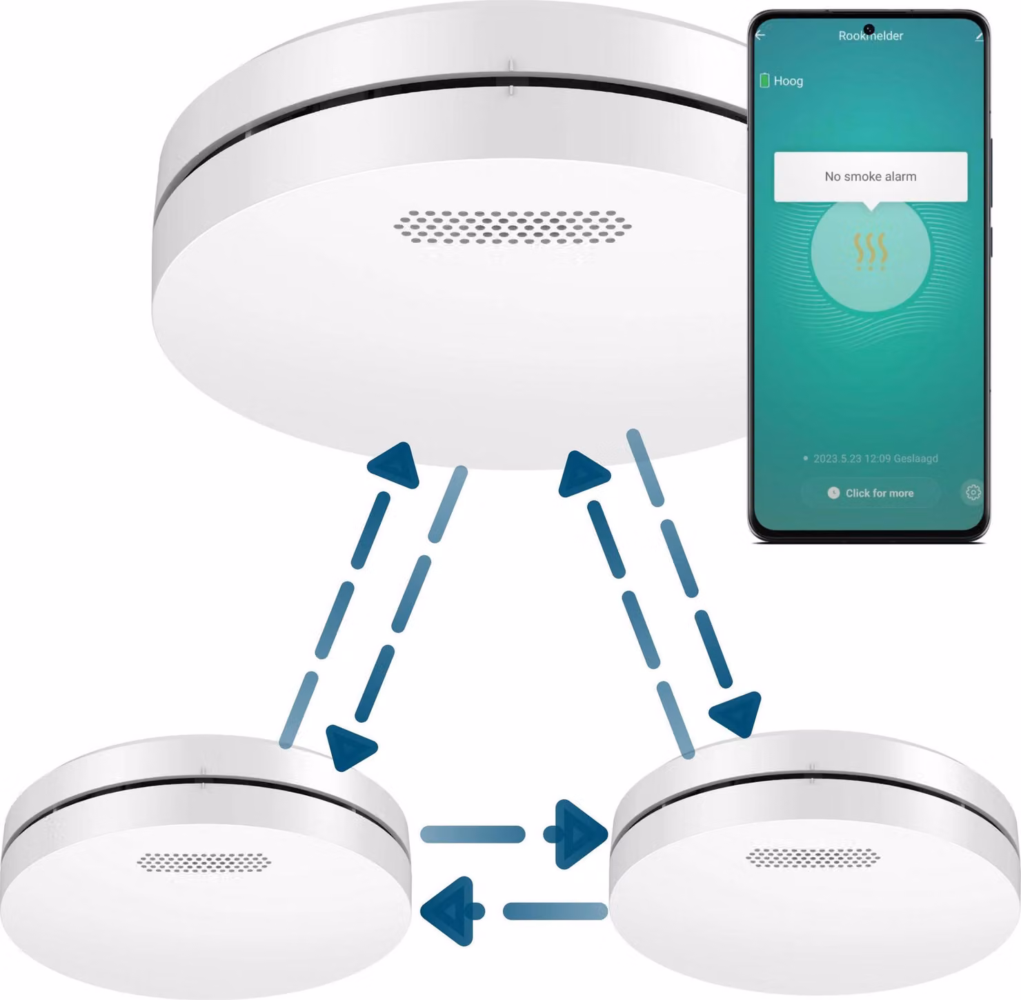 Aroha Smart Connect & Link Rilevatore di Fumo Collegabile e WiFi - Batteria da 10 Anni, Sensore Fumo WiFi Con App Tuya & Smartlife - Allarme Anticendio - 3 pezzi