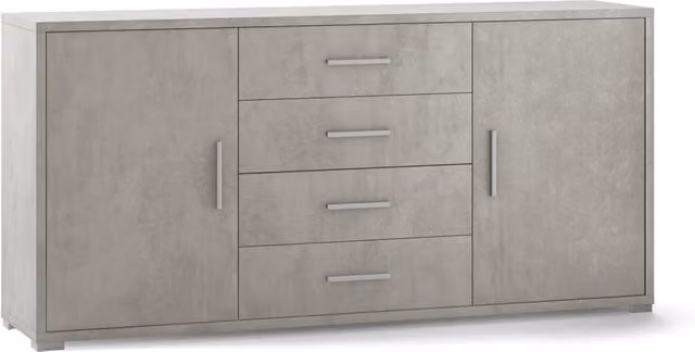 Mobile 2 Ante 4 Cassetti 174x84x41 cm Cemento