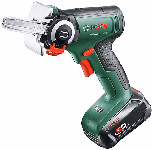 Sega a batteria Bosch UniversalCut 18V-65 con tecnologia NanoBlade, colore verde e nero