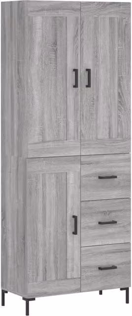 Credenza | Madia | Buffet da pranzo | Armadio da pranzo Grigio Sonoma 69,5x34x180 cm in Legno Multistrato