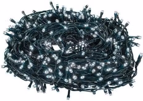 Catena luminosa a LED con 500 lampadine, luce bianca fredda, ideale per il periodo natalizio
