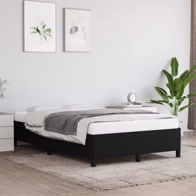 Giroletto vidaXL senza materasso in tessuto nero L/P/H: 120 x 200 x 35 cm
