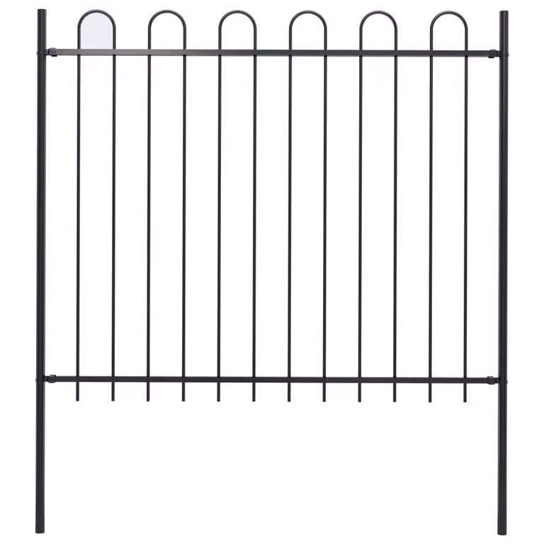 Maison Exclusive - Recinzione da Giardino con Parte Superiore ad Anello in Acciaio 181x150 cm Nero