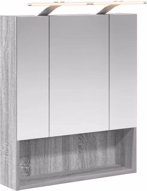 Mobiletto per specchio da Bagno | Armadio da bagno Grigio Sonoma 60 x 14.5 x 70 cm