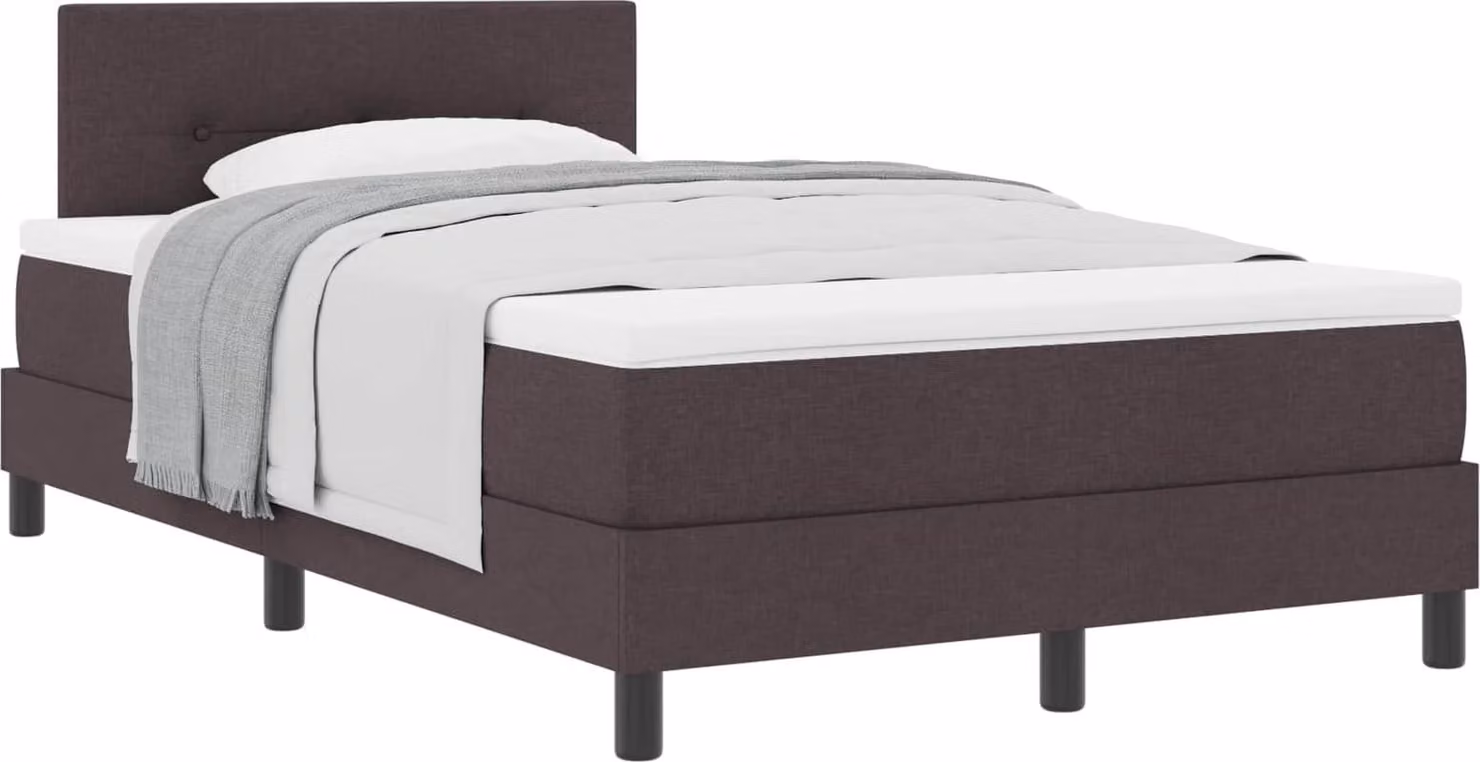 Letto a molle con testiera Marrone Scuro 120 x 200 cm Tessuto