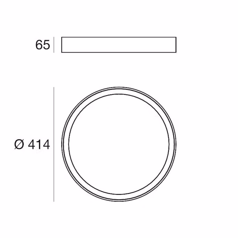 Linea Light Plafoniera a LED Tara R, Nero, Soggiorno / Sala da pranzo, Alluminio, Plafoniera LED