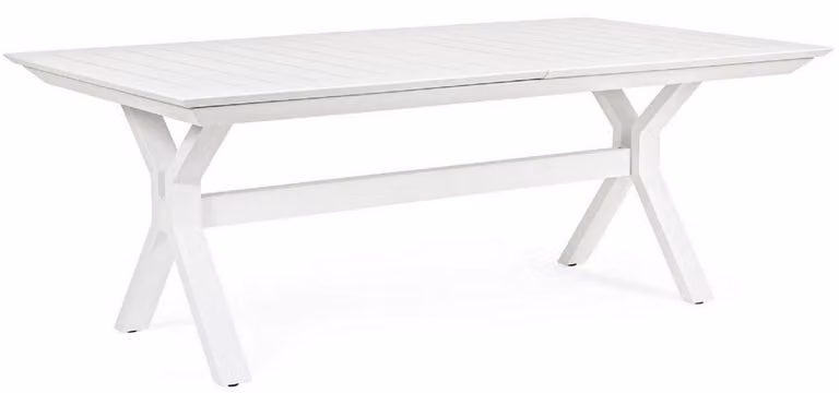 Tavolo da giardino Casa Padrino bianco 200-300 x 110 x h. 76 cm - Tavolo da pranzo allungabile in alluminio verniciato a polvere - Tavolo da giardino e patio - Mobili da giardino e patio