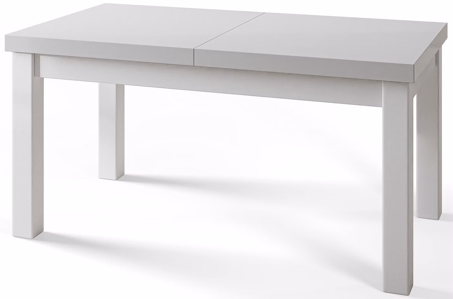 Tavolo Rettangolare per Sala da Pranzo Classico, Allungabile, Dimensioni: 120-160 cm, Bianco