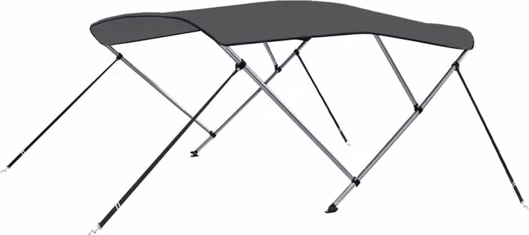 Bimini di Prua con Tendalino a 3 Archi Antracite 183x196x137 cm