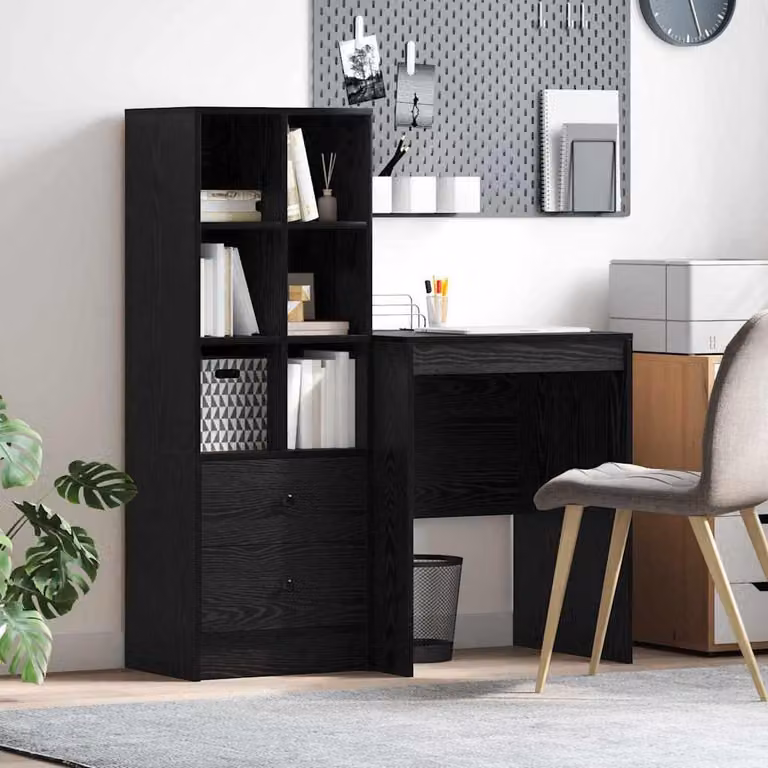 Maison Exclusive - Scrivania con cassetto 2 pcs Rovere Nero