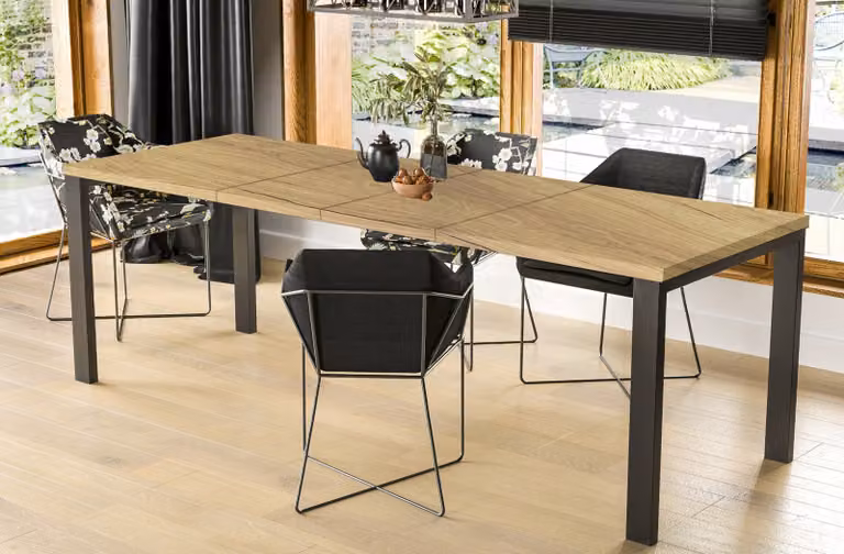 Tavolo da pranzo Endo-Moebel Garant 80cm - 215cm in metallo allungabile con struttura in metallo (rovere naturale)