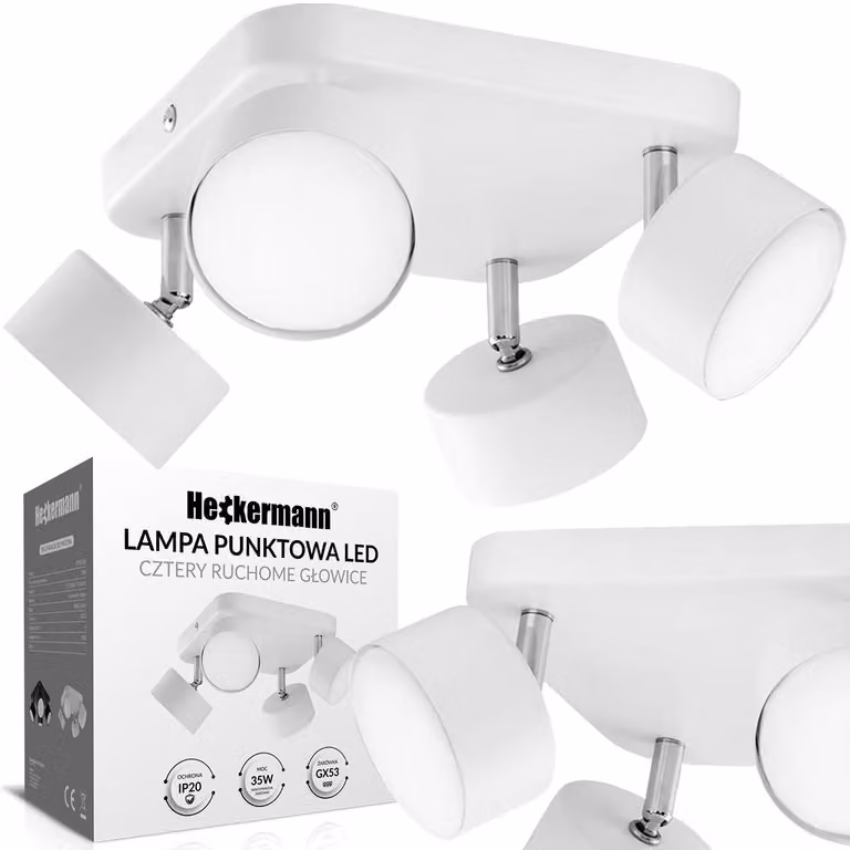 Faro a LED Heckermann 8795318A, colore bianco, confezione da 4 pezzi