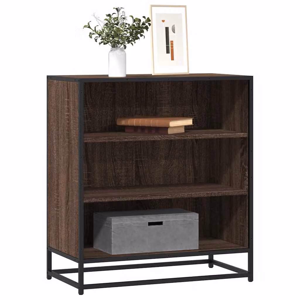 Credenza stile industrial vidaXL in rovere marrone con struttura in metallo e legno, L 68 cm x P 35 cm x H 76 cm