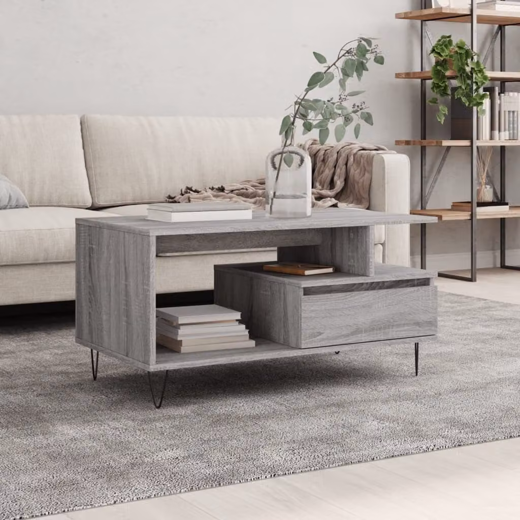 Maison Exclusive - Tavolino grigio Sonoma 90x49x45 cm Materiale ligneo
