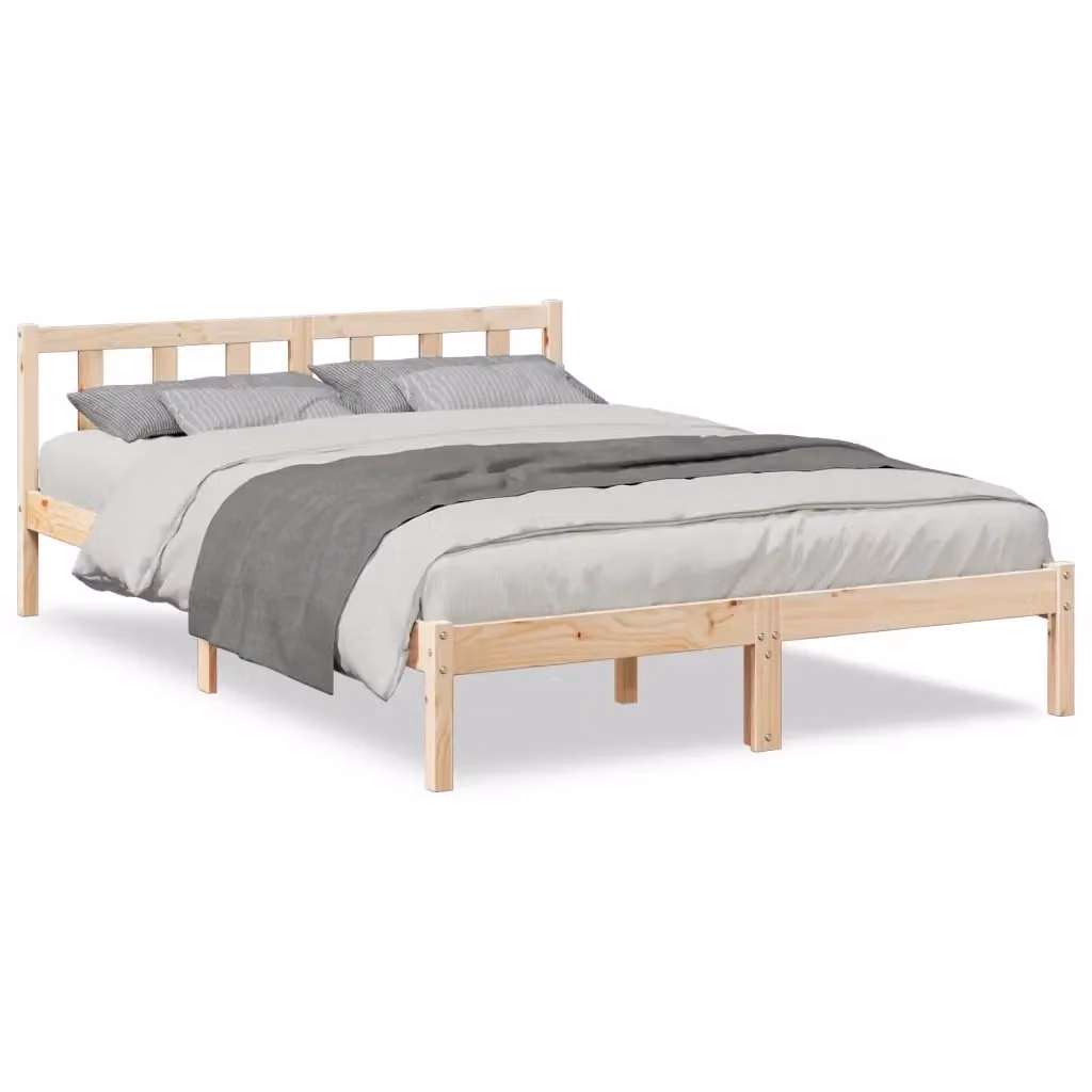 Letto extra lungo Design Mania in legno massello di pino naturale con doghe in legno L: 225.5 cm, P: 145.5 cm, H: 69.5 cm – 2
