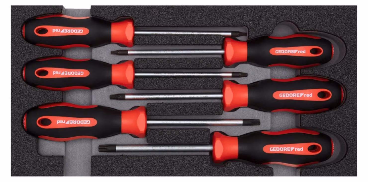 GEDORE rosso R22150015 Set di cacciaviti TX 2/6 CT modulo 6 pezzi, 3301714
