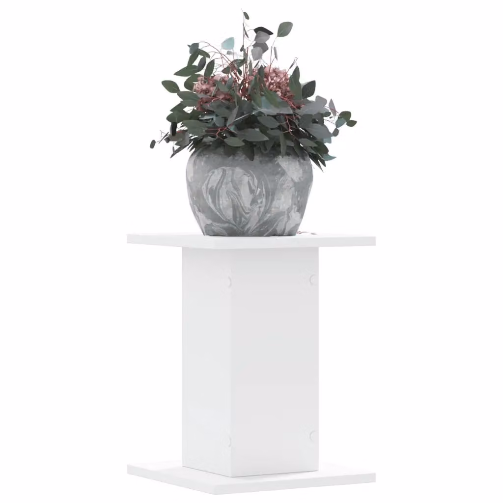 Set di 2 supporti per piante vidaXL in legno multistrato bianco, design minimalista, L/P/H: 30 x 30 x 40 cm