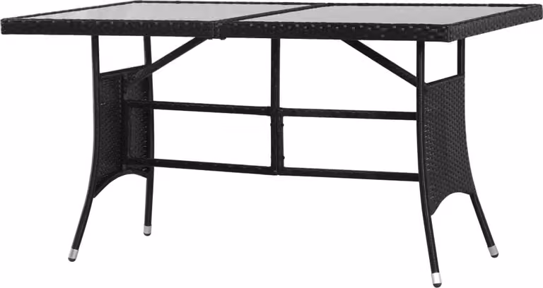 Maison Exclusive - Tavolo da giardino nero 140 x 80 x 74 cm in polyrattan
