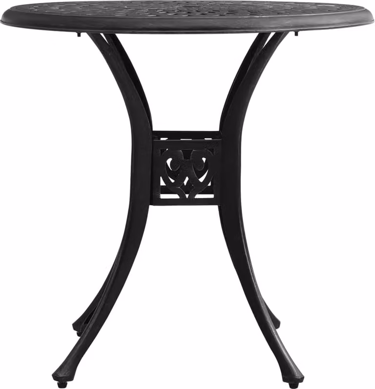 Tavolo da Giardino Nero 78x78x72 cm in Alluminio Pressofuso