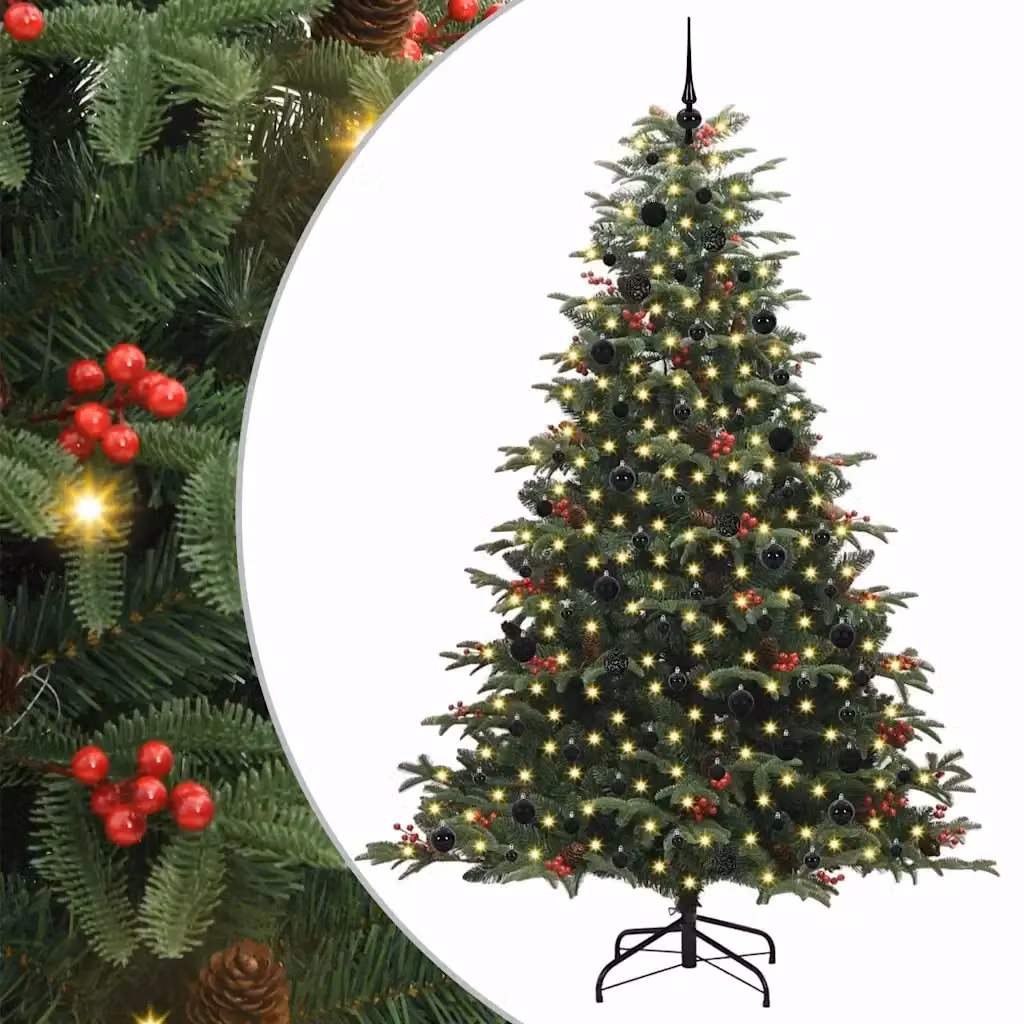 Albero di Natale artificiale vidaXL verde con 300 LED luce bianca calda – 2