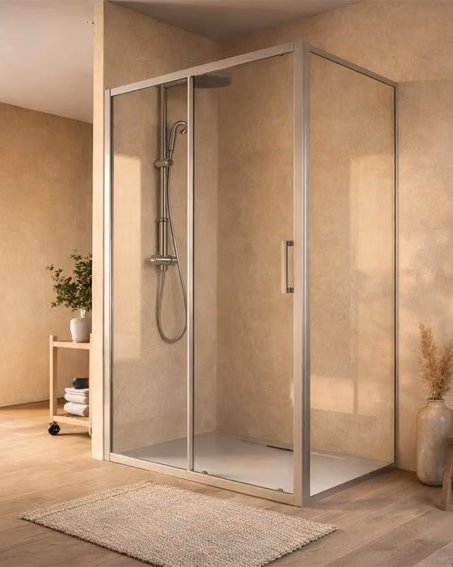 Box doccia 80x140 Marsiglia anta scorrevole reversibile trasparente H 195 cromo