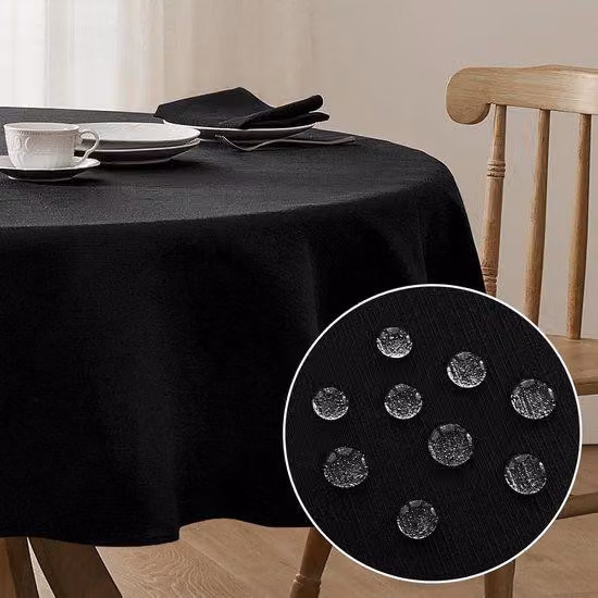 Tovaglia rotonda nera - lavabile e idrorepellente - 120 cm