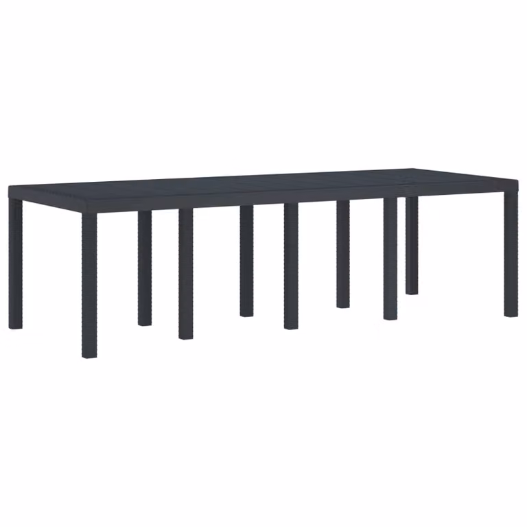 vidaXL Tavolo da Giardino Rettangolare in Polyrattan Antracite L: 250 cm, P: 100 cm, H: 73 cm