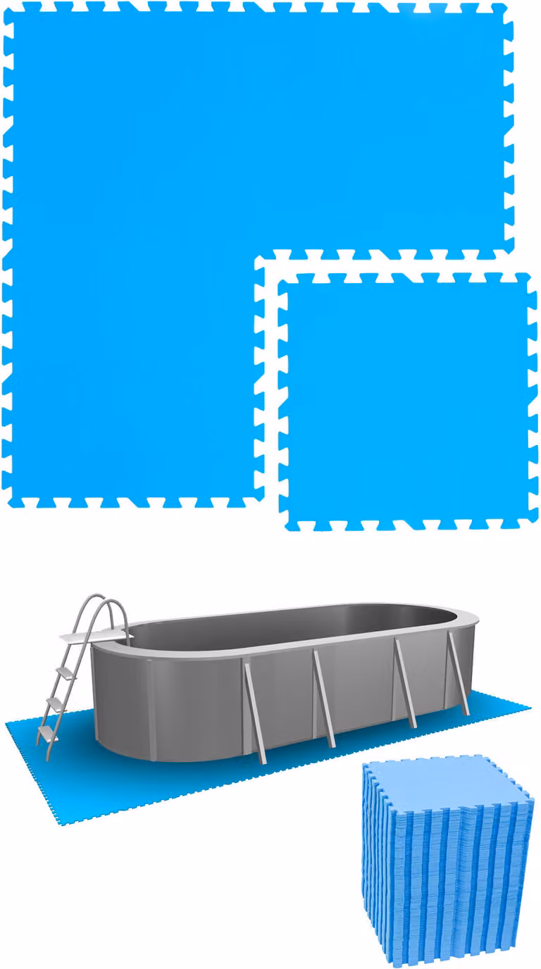 15 set di tappetini da piscina 50x50 cm blu