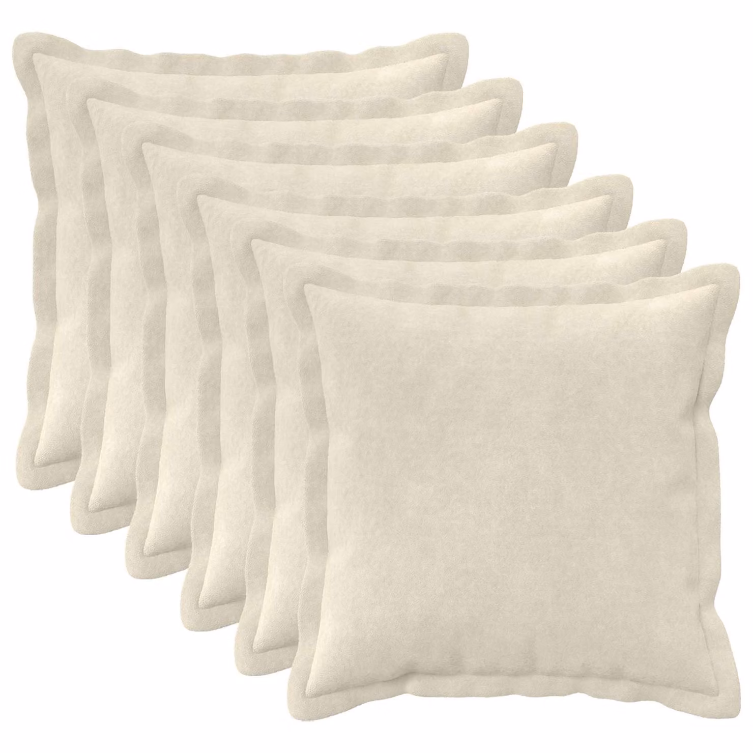 Set di 6 federe vidaXL HOUTEN in microfibra color beige, L 50 cm x P 50 cm