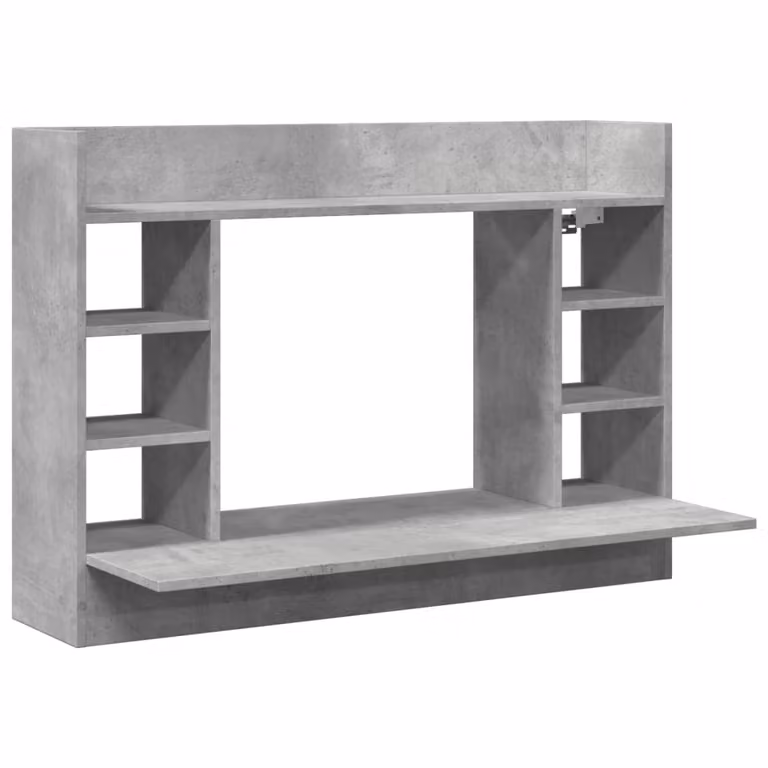 Scrivania a Parete Grigio Cemento 105x48x75cm Legno Multistrato