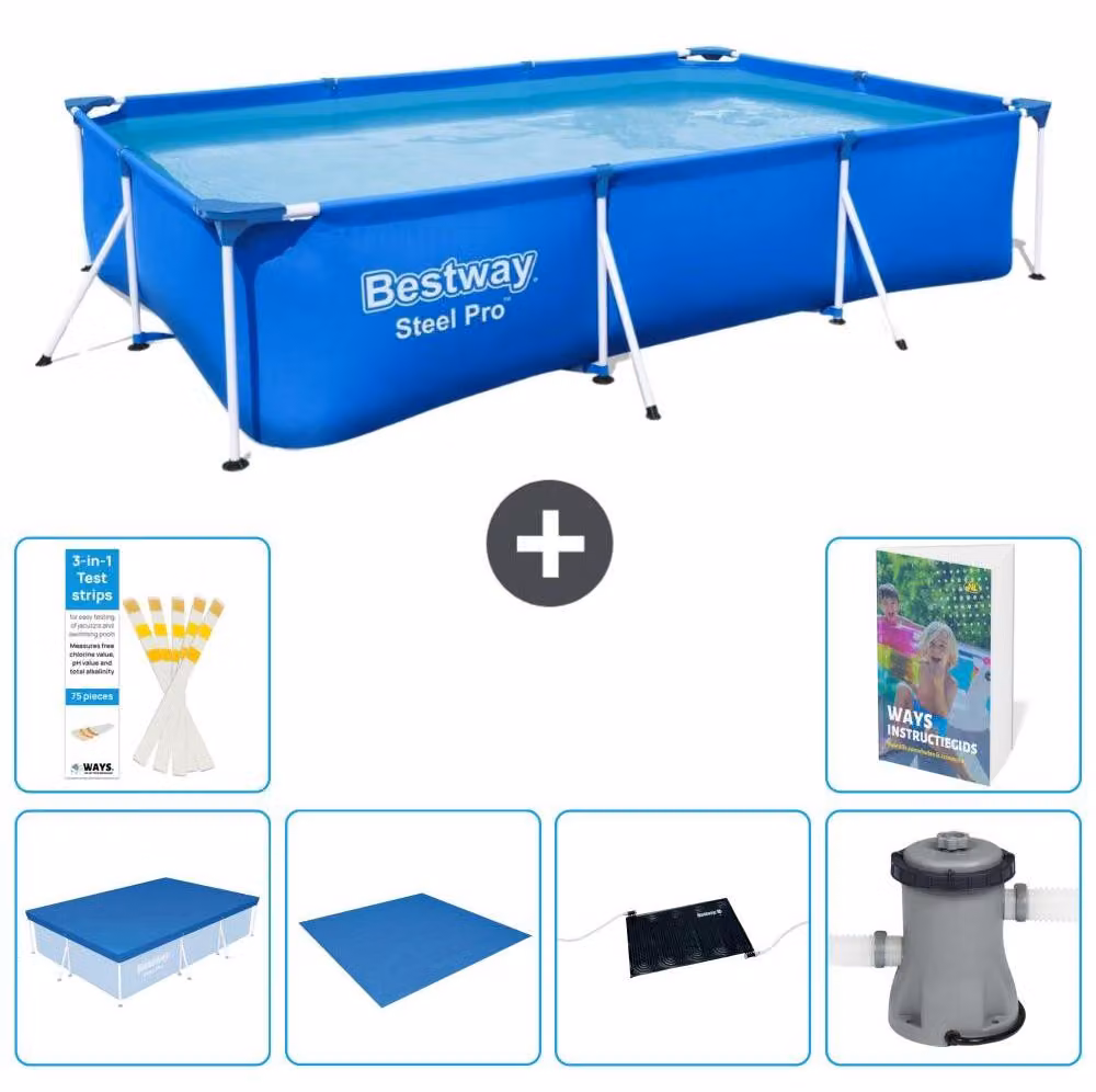 Bestway Steel Pro, piscina rettangolare - 300x201x66 cm - 5 pezzi, modello S40